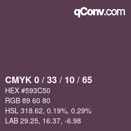 カラーコード: CMYK 0 / 33 / 10 / 65 | qconv.com