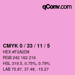 カラーコード: CMYK 0 / 33 / 11 / 5 | qconv.com