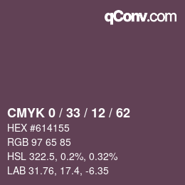 Color code: CMYK 0 / 33 / 12 / 62 | qconv.com