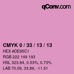 颜色代码: CMYK 0 / 33 / 13 / 13 | qconv.com