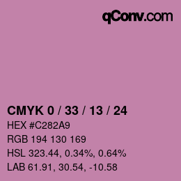 Color code: CMYK 0 / 33 / 13 / 24 | qconv.com
