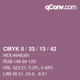 Código de color: CMYK 0 / 33 / 13 / 42 | qconv.com