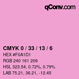 カラーコード: CMYK 0 / 33 / 13 / 6 | qconv.com