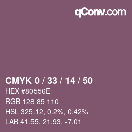 Color code: CMYK 0 / 33 / 14 / 50 | qconv.com
