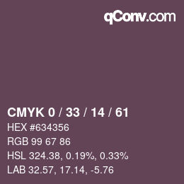 Color code: CMYK 0 / 33 / 14 / 61 | qconv.com