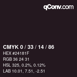 Color code: CMYK 0 / 33 / 14 / 86 | qconv.com