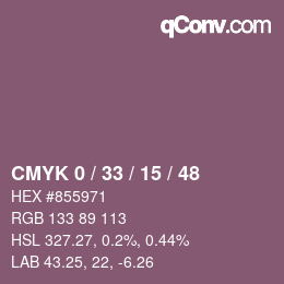 Farbcode: CMYK 0 / 33 / 15 / 48 | qconv.com