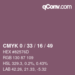 Farbcode: CMYK 0 / 33 / 16 / 49 | qconv.com