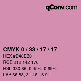 Color code: CMYK 0 / 33 / 17 / 17 | qconv.com