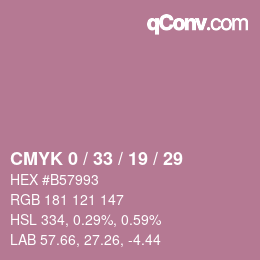 Código de color: CMYK 0 / 33 / 19 / 29 | qconv.com