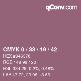 Código de color: CMYK 0 / 33 / 19 / 42 | qconv.com
