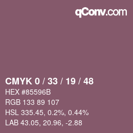 Farbcode: CMYK 0 / 33 / 19 / 48 | qconv.com