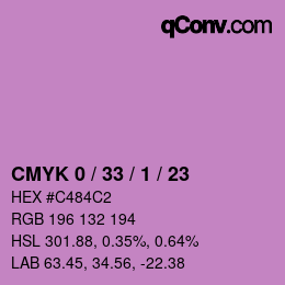 カラーコード: CMYK 0 / 33 / 1 / 23 | qconv.com