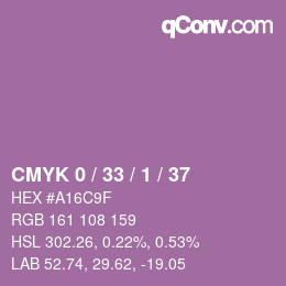カラーコード: CMYK 0 / 33 / 1 / 37 | qconv.com