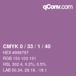カラーコード: CMYK 0 / 33 / 1 / 40 | qconv.com