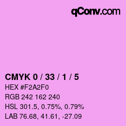カラーコード: CMYK 0 / 33 / 1 / 5 | qconv.com