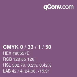 カラーコード: CMYK 0 / 33 / 1 / 50 | qconv.com