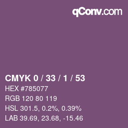 カラーコード: CMYK 0 / 33 / 1 / 53 | qconv.com