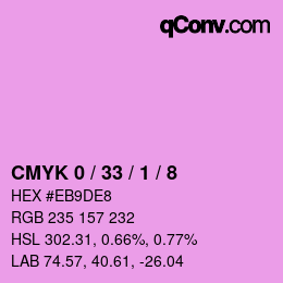 颜色代码: CMYK 0 / 33 / 1 / 8 | qconv.com