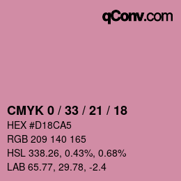 Código de color: CMYK 0 / 33 / 21 / 18 | qconv.com