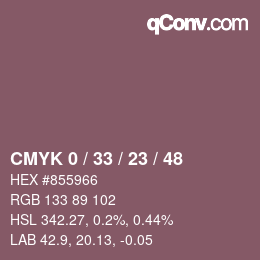 Color code: CMYK 0 / 33 / 23 / 48 | qconv.com