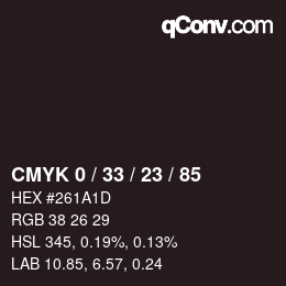 Color code: CMYK 0 / 33 / 23 / 85 | qconv.com