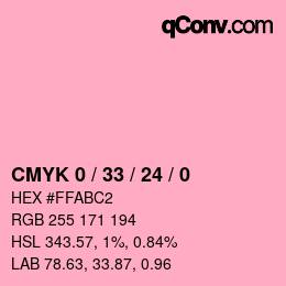 颜色代码: CMYK 0 / 33 / 24 / 0 | qconv.com