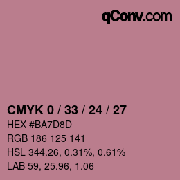 Color code: CMYK 0 / 33 / 24 / 27 | qconv.com