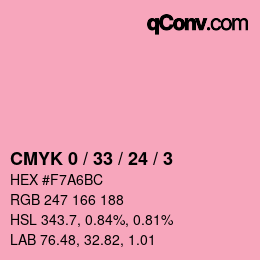 カラーコード: CMYK 0 / 33 / 24 / 3 | qconv.com