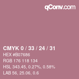 カラーコード: CMYK 0 / 33 / 24 / 31 | qconv.com