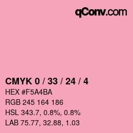 カラーコード: CMYK 0 / 33 / 24 / 4 | qconv.com