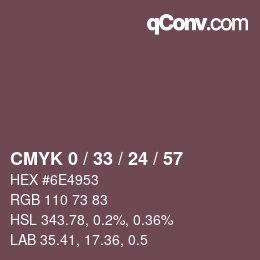 カラーコード: CMYK 0 / 33 / 24 / 57 | qconv.com