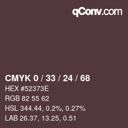 Color code: CMYK 0 / 33 / 24 / 68 | qconv.com