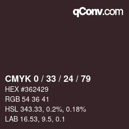 カラーコード: CMYK 0 / 33 / 24 / 79 | qconv.com