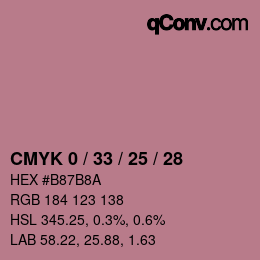 Color code: CMYK 0 / 33 / 25 / 28 | qconv.com