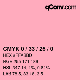 Color code: CMYK 0 / 33 / 26 / 0 | qconv.com