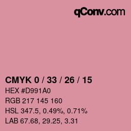 カラーコード: CMYK 0 / 33 / 26 / 15 | qconv.com