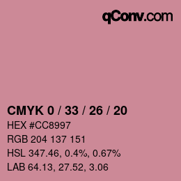 Color code: CMYK 0 / 33 / 26 / 20 | qconv.com