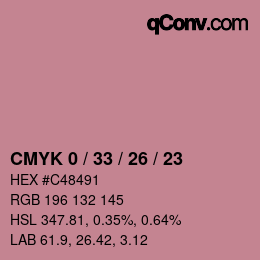 カラーコード: CMYK 0 / 33 / 26 / 23 | qconv.com