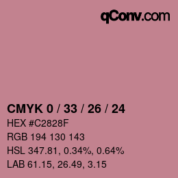 カラーコード: CMYK 0 / 33 / 26 / 24 | qconv.com