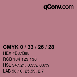 Color code: CMYK 0 / 33 / 26 / 28 | qconv.com