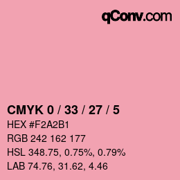カラーコード: CMYK 0 / 33 / 27 / 5 | qconv.com