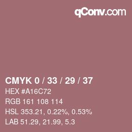 Color code: CMYK 0 / 33 / 29 / 37 | qconv.com