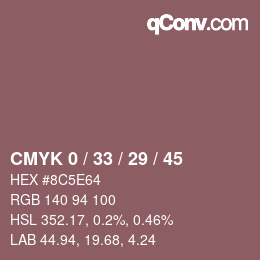 颜色代码: CMYK 0 / 33 / 29 / 45 | qconv.com