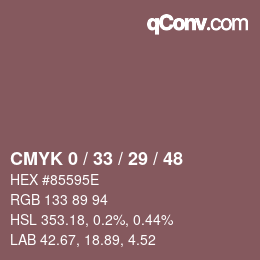 Farbcode: CMYK 0 / 33 / 29 / 48 | qconv.com
