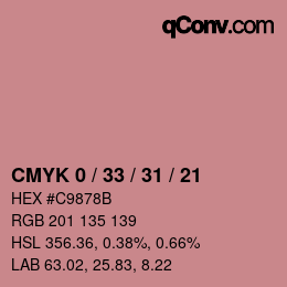Farbcode: CMYK 0 / 33 / 31 / 21 | qconv.com