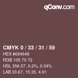 Color code: CMYK 0 / 33 / 31 / 59 | qconv.com