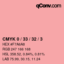 Farbcode: CMYK 0 / 33 / 32 / 3 | qconv.com