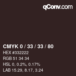 Color code: CMYK 0 / 33 / 33 / 80 | qconv.com