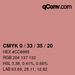 Color code: CMYK 0 / 33 / 35 / 20 | qconv.com